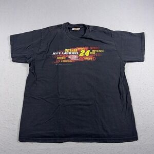 Vintage NTS Motorsports Shirt Mens XL Black NASCAR Jeff Gordon 24 Winners Circle